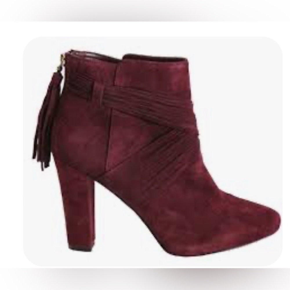 White House Black Market Blayde Burgundy Suede Boots